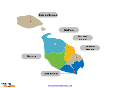Malta Map - Districts of Malta
